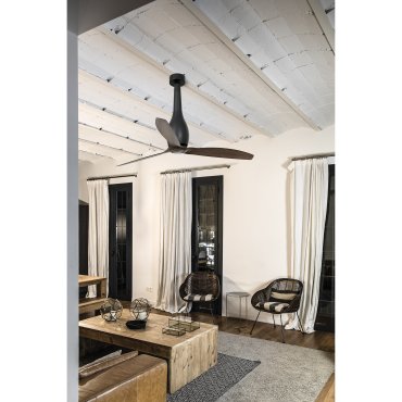 Faro Eterfan - plafondventilator met afstandsbediening - Ø 128 cm - donkerbruin en mat zwart