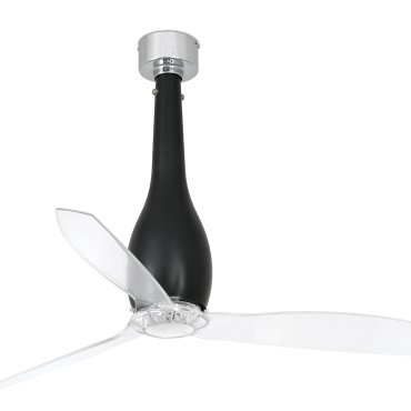 Faro Eterfan - plafondventilator met afstandsbediening - Ø 128 cm - mat zwart en transparant