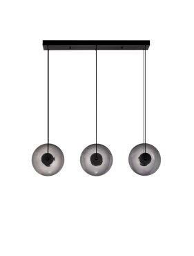 Nova Luce Ballet - hanglamp - 85 x 169 x 26 cm - 24W dimbare LED incl. - zandzwart en rokerig grijs