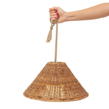 New Garden Calobra - hanglamp met oplaadbare lichtbron en afstandsbediening - 9W dimbare LED incl. - Ø 38 x 318 cm - IP54 - bruin