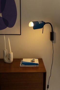 Faro Martinica S - wandverlichting met schakelaar - 47,2 x 8 cm - zwart en blauw