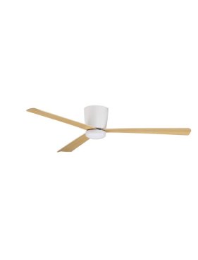 Nova Luce Dell - plafondventilator met afstandsbediening en licht optie - Ø 121,9 x 18,2 cm - wit &amp; houtkleur