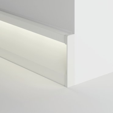 KLUS Olis - aluminium plint profiel - 1,4 x 8 cm - wit