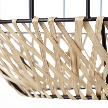 Brilliant Templo - hanglamp - Ø 37 x 153 cm - zwart en lichtbruin
