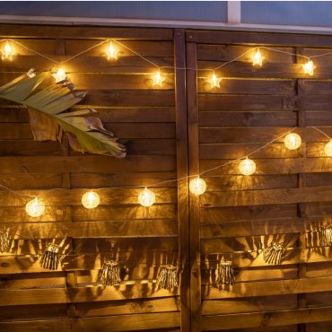 SHOWROOMMODEL - New Garden Bianca - lichtslinger - 4,5m slinger waarvan 1,5m snoer - 16 LED-lampen incl. - transparant - 2700K