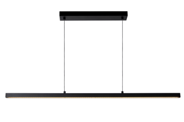 Lucide Sigma - hanglamp - 118,5 cm x 8,2 cm x 150 cm - 30W dimbare LED incl. - Zwart