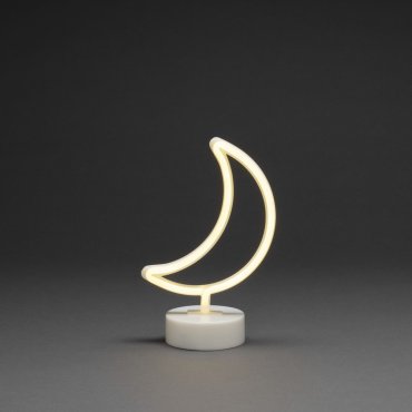 Konstsmide kerstverlichting - neonmaan op batterijen - 16 x 10 x 26 cm - wit