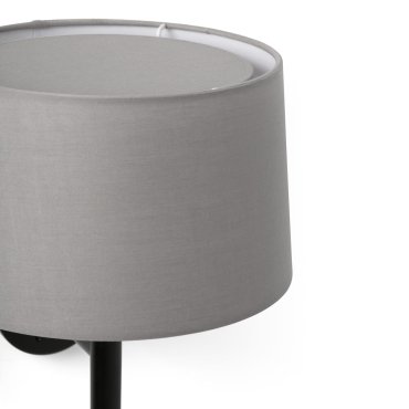Faro Windsor - wandlamp met leeslamp - Ø 29 x 49,9 x 26,5 cm - mat zwart en grijs