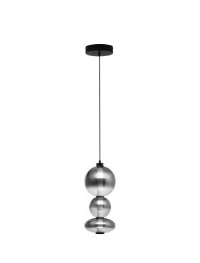 Nova Luce Bally - hanglamp - Ø 20 x 170 cm - 20W dimbare LED incl. - mat zwart en rokerig grijs