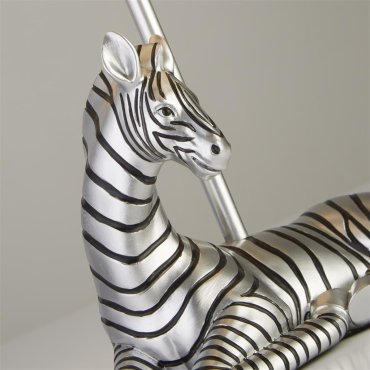 Searchlight Zebra - tafellamp - 20 x 35 cm - zilver en grijs