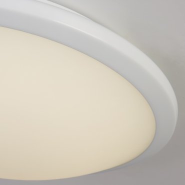 Searchlight Knutsford - plafondlamp - Ø 31 x 9 cm - 14W LED incl. - IP44 - wit en opaal