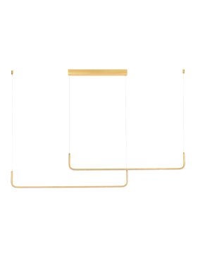 Nova Luce Strita - hanglamp -  150 x 120 cm - 40W dimbare LED incl. - messing goud