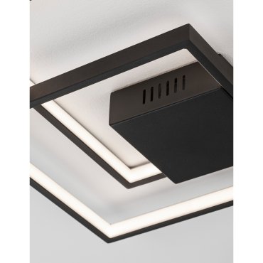 Nova Luce Porto - plafondverlichting - 42,5 x 42,5 x 6 cm - 30W dimbare LED incl. - zand zwart