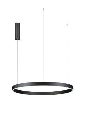 Nova Luce Elowen - hanglamp - Ø 80 x 150 cm - 77W dimbare LED incl. - geborsteld koffiebruin