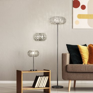 Searchlight Marilyn - staanlamp - Ø 37 x 151 cm - chroom