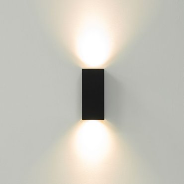 Artdelight Dante - wandverlichting - 6,7 x 6,7 x 15,4 cm - mat zwart/goud