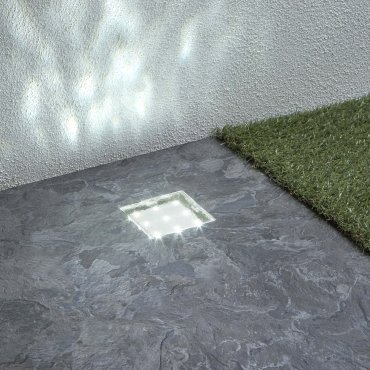 Searchlight LED Outdoor - grondspot voor buiten - 8 x 8 x 6,4 cm - 0,54W LED incl. - IP68 - transparant