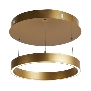 Searchlight Layla - hanglamp -Ø 44 x 190 cm - 29W dim-to-warm LED incl. - beweging gestuurd - satijn goud