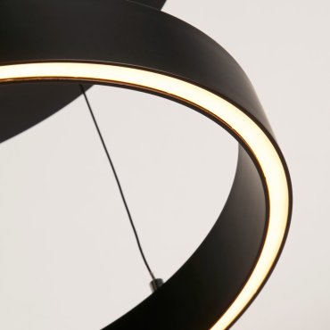 Searchlight Layla - hanglamp -Ø 44 x 190 cm - 29W dim-to-warm LED incl. - beweging gestuurd - zwart