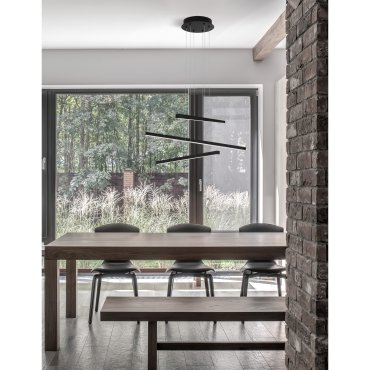 Nova Luce Eben - hanglamp - 55 x 55 x 180 cm - 40W LED incl. - zand zwart