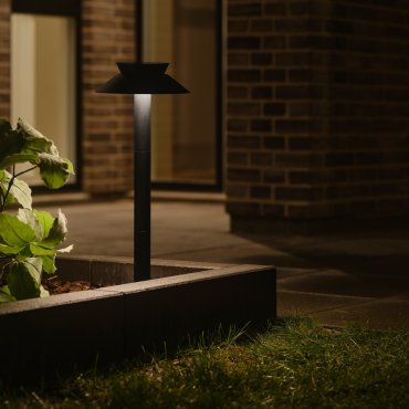 Nordlux Justina - tuinpaal op zonne-energie met bewegingsmelder op piek - Ø 23 x 60 cm - 5W LED incl. - IP44 - zwart