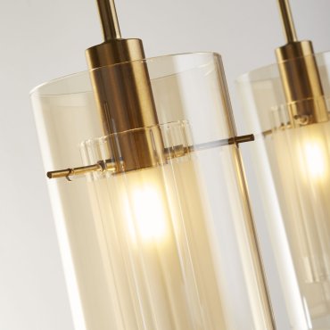 Searchlight Duo III - hanglamp - 71 x 13 x 130 cm - brons en champagne