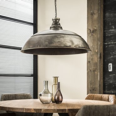 Vico Industry - hanglamp - Ø 80 x 150 cm - oud zilver
