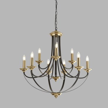 Searchlight Belfry - luster - Ø 78 x 200 cm - brons en bruin
