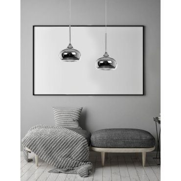 Nova Luce Cioto - hanglamp - Ø 20 x 130 cm - chroom en wit