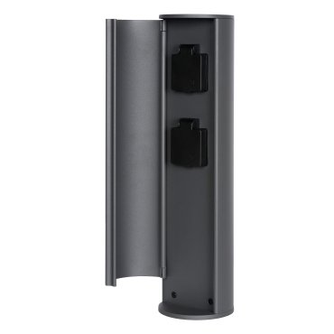 Lucide Powerpoint - paaltje met stopcontacten - 10 x 10 x 40 cm - IP44 - antraciet - 2 zijdelingse stopcontacten (Nederlandse versie)