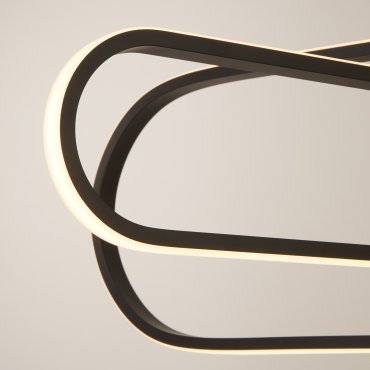 Searchlight Clip - hanglamp - 80 x 120 cm - 53W LED incl. - zwart en opaal
