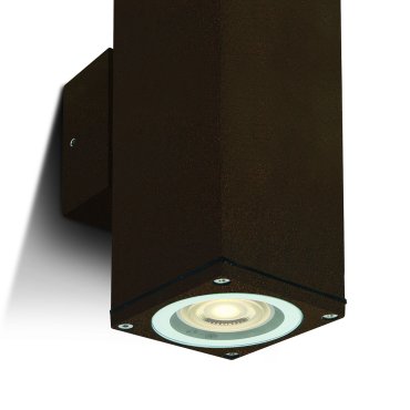 ONE Light GU10 Outdoor Cubes - buiten wandverlichting - 6,3 x 6,3 x 19,6 cm - IP54 - roest bruin