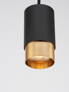 Nova Luce Pogno Mini - hanglamp - Ø 5,9 x 150 cm - goud en zwart