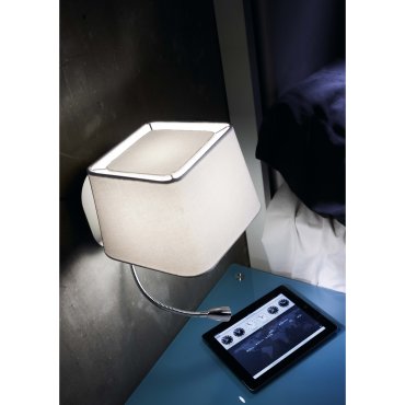 Faro Sweet - wandverlichting met schakelaar - 20 x 24,5 x 45 cm - 1W LED incl. - mat wit