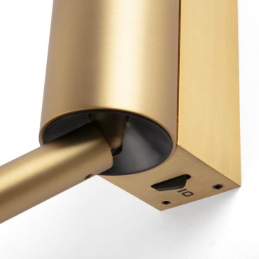 Faro Dante - wandverlichting met leeslampje - 24 x 5 x 8 cm - 5W+3W LED incl. - goud