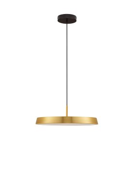 Nova Luce Vetro - hanglamp - Ø 50 x 130 cm - 37W LED incl. - satijn goud en zwart