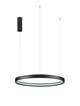 Nova Luce Perrine - hanglamp - Ø 60 x 150 cm - 40W dimbare LED incl. - geborsteld koffiebruin