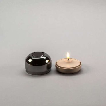 Konstsmide - decoratieve kaars op batterijen - Ø 8,5 x 7,5 cm - beige