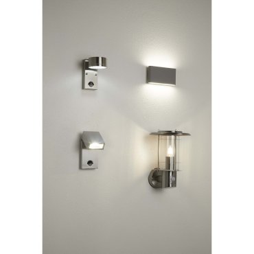 Searchlight Leia - buiten wandverlichting met sensor - 9 x 19 cm - 10W LED incl.- IP44 - roestvrij staal