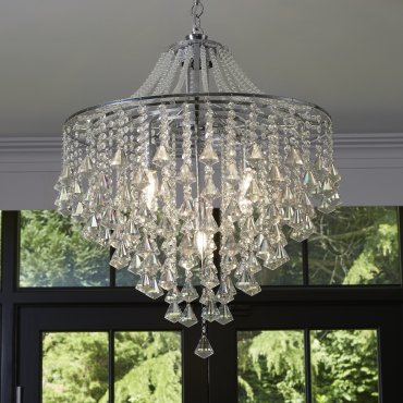 Searchlight Dorchester - hanglamp - Ø 64 x 120 cm - chroom