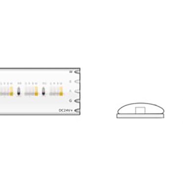 Klus LED strip - 1cm breed, 500cm lengte - 24Vdc - 15,3W LED per meter - 384 LEDs per meter - IP65 - RGB+W