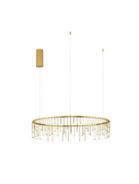 Nova Luce Stellar - hanglamp - Ø 80 x 150 cm - 31W dimbare LED incl. - goud