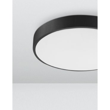 Nova Luce Hadon - plafondverlichting - Ø 40 x 5 cm - 24W LED incl. - zand zwart en mat wit