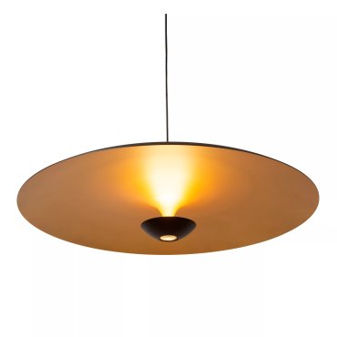 Lucide Kenneth - hanglamp - Ø 80 x 170 cm - 22W dimbare LED incl. - zwart en mat goud