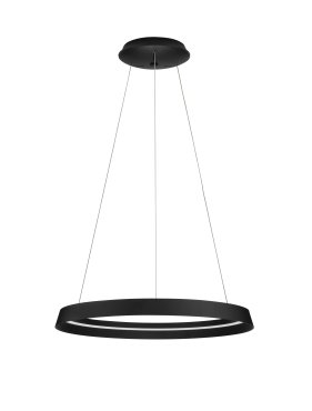 Nova Luce Ormi - hanglamp - Ø 60 x 150 cm - 52W dimbare LED incl. - zandzwart
