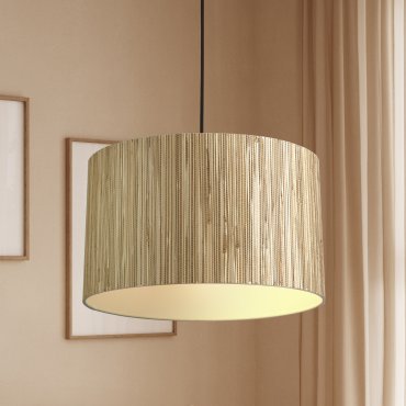 Searchlight Meadow - hanglamp - Ø 35 x 120 cm - bruin en zwart