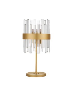 Nova Luce Crown - tafellamp - Ø 25 x 50 cm - satijn goud