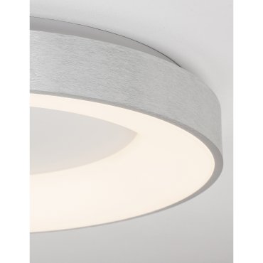 Nova Luce Rando Thin - plafondverlichting - Ø 60 x 9 cm - 50W dimbare LED incl. - geborsteld zilver