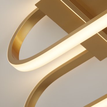 Searchlight Clip - plafondverlichting - 65 x 18 cm - 37W LED incl. - goud en opaal