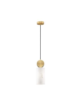 Nova Luce Maru - hanglamp - Ø 12 x 145 cm - messing goud